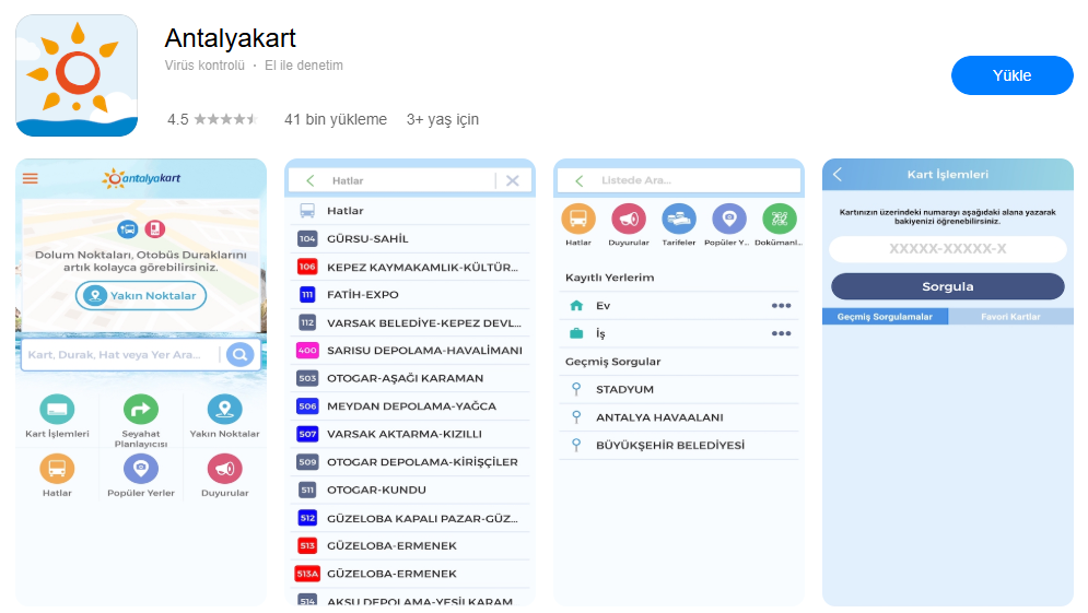 antalya kart bakiye yukleme